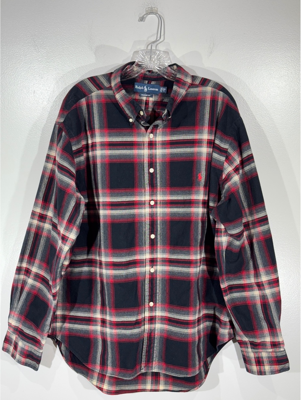 Ralph Lauren Classic Fit Plaid Button Front Shirt 2XB
